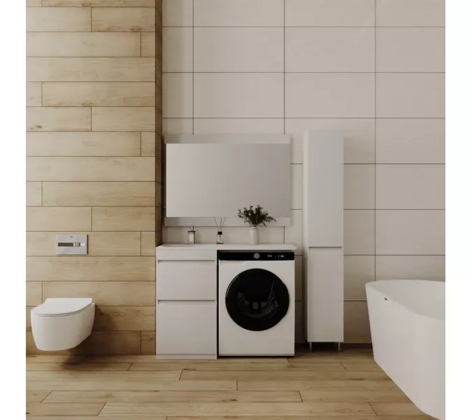 Пенал напольный универсальный "Даллас 30" б/корзины, Люкс белая, PLUS, изображение 4