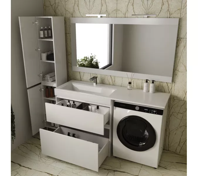 Тумба напольная 2 ящика Style Line с раковиной  Даллас левая/правая, Выбрать размер: 150, изображение 2