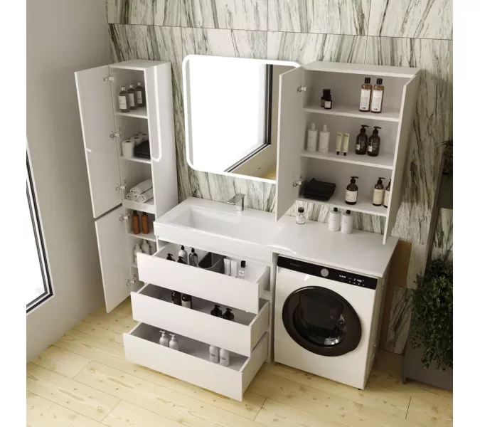 Тумба напольная 3 ящика с раковиной Style Line  Даллас  левая/правая, Выбрать размер: 150, изображение 2