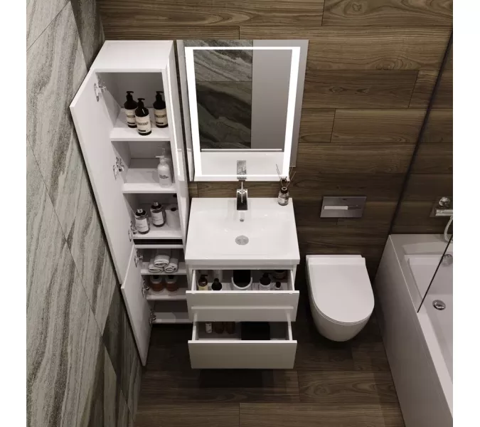 Пенал подвесной Style Line Даймонд, Выбрать цвет: Белый, изображение 3