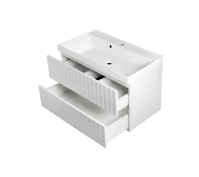 Тумба подвесная ACWEN Элеганс  белый матовый с раковиной, Выбрать цвет: Белый матовый, Выбрать размер: 70, изображение 6