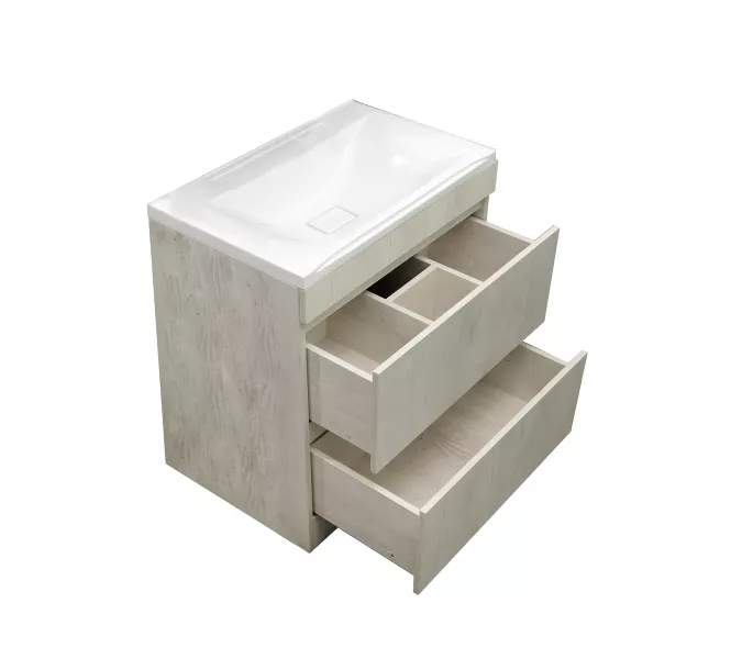 Тумба подвесная  ACWEN ДОРО 70  бетон пайн с раковиной, изображение 6