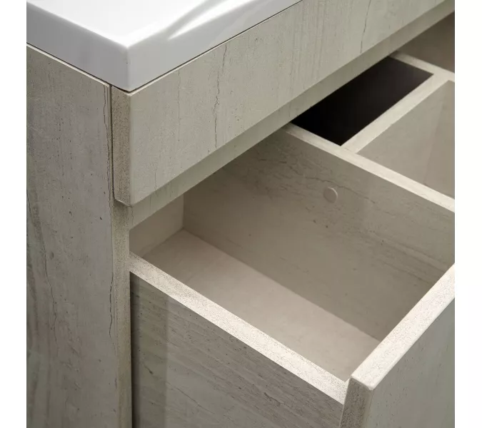 Тумба подвесная  ACWEN ДОРО 70  бетон пайн с раковиной, изображение 7