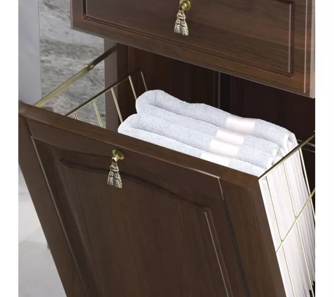 Пенал OPADIRIS Риспекто-40 левый/правый С БЕЛЬЕВОЙ КОРЗИНОЙ, орех антикварный, Выбрать цвет: Орех антикварный, Ориентация: Левая, изображение 4