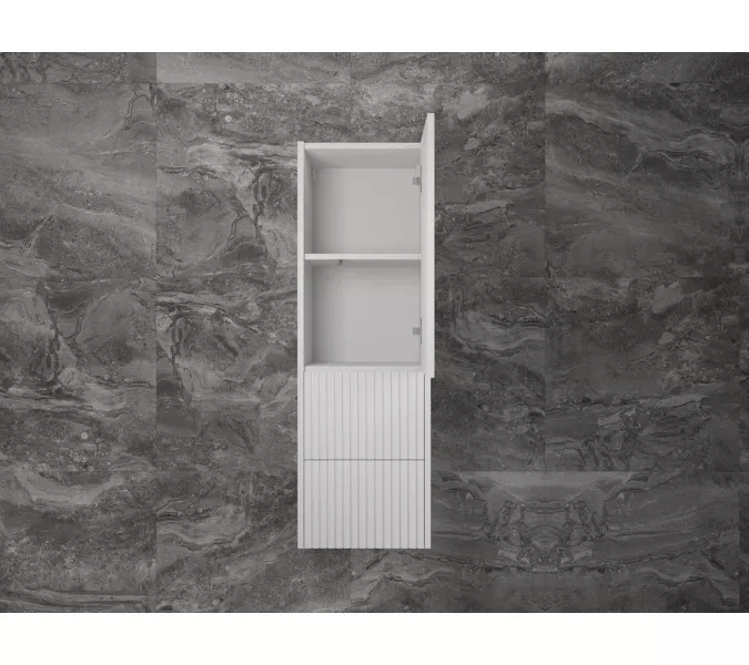 Пенал «Стокгольм» 360 см подвесной 2 ящика белый рифленый софт, Выбрать цвет: Белый, изображение 5