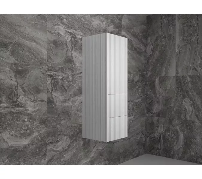 Пенал «Стокгольм» 360 см подвесной 2 ящика белый рифленый софт, Выбрать цвет: Белый