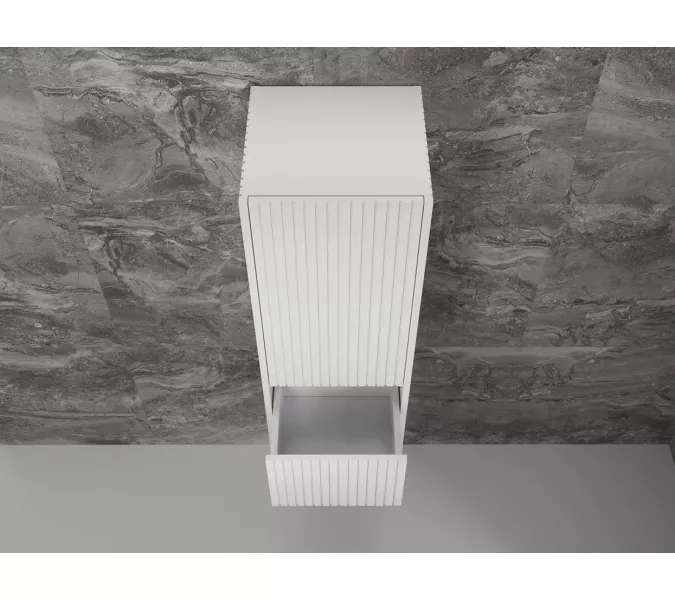 Пенал «Стокгольм» 360 см подвесной 2 ящика белый рифленый софт, Выбрать цвет: Белый, изображение 2