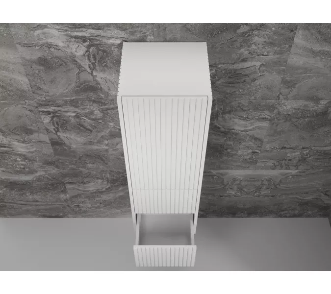 Пенал «Стокгольм» 360 см подвесной 2 ящика белый рифленый софт, Выбрать цвет: Белый, изображение 3