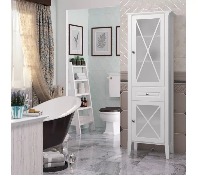 Пенал напольный OPADIRIS Палермо левый/правый  белый матовый, Выбрать цвет: Белый, Ориентация: Правая, изображение 3