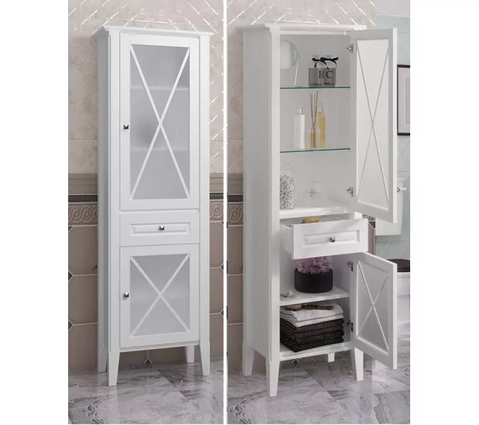 Пенал напольный OPADIRIS Палермо левый/правый  белый матовый, Выбрать цвет: Белый, Ориентация: Правая, изображение 5