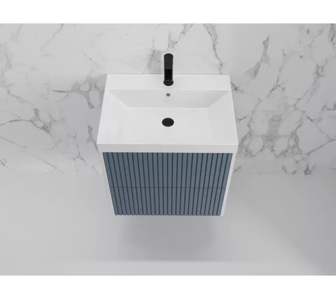 Тумба подвесная "Стокгольм "с раковиной Classic , (2 ящ.) графит софт, PUSH, Выбрать цвет: Графит, Выбрать размер: 60, изображение 4