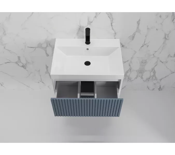 Тумба подвесная "Стокгольм "с раковиной Classic , (2 ящ.) графит софт, PUSH, Выбрать цвет: Графит, Выбрать размер: 60, изображение 5