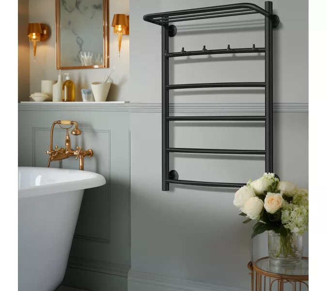 Полотенцесушитель Secado Милан 1 КСП с крючками и полочкой , водяной, хром, Выбрать размер: 40х60, изображение 4