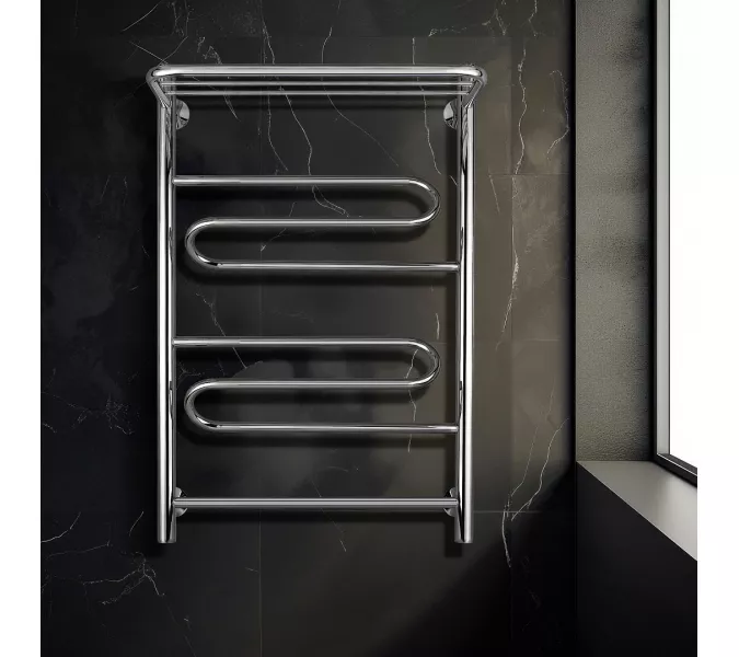 Полотенцесушитель Secado Валенсия 1 СП, с полочкой, водяной, хром, Выбрать размер: 40х60, изображение 3