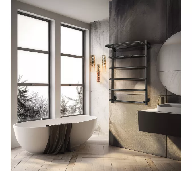 Полотенцесушитель Secado Мерида 1 КСП с крючками и полочкой, водяной, хром, Выбрать размер: 40х60, изображение 4