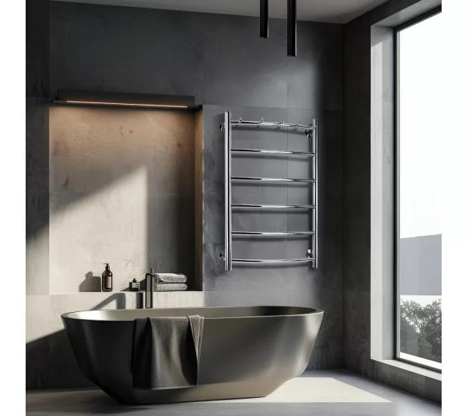 Полотенцесушитель Secado Милан 1 К , с крючками ,водяной, хром, Выбрать размер: 40х60, изображение 4