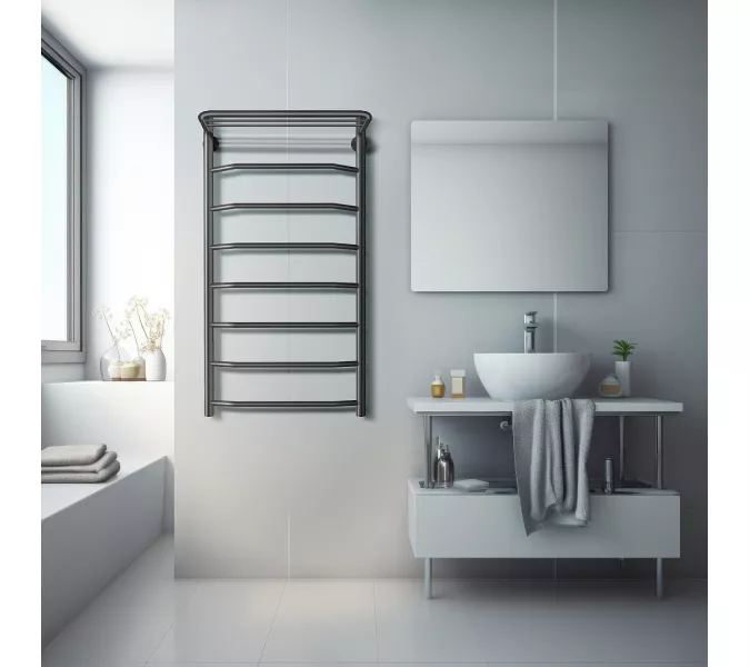 Полотенцесушитель Secado Агата 1 СП, с полочкой, водяной, хром, Выбрать размер: 40х60, изображение 4