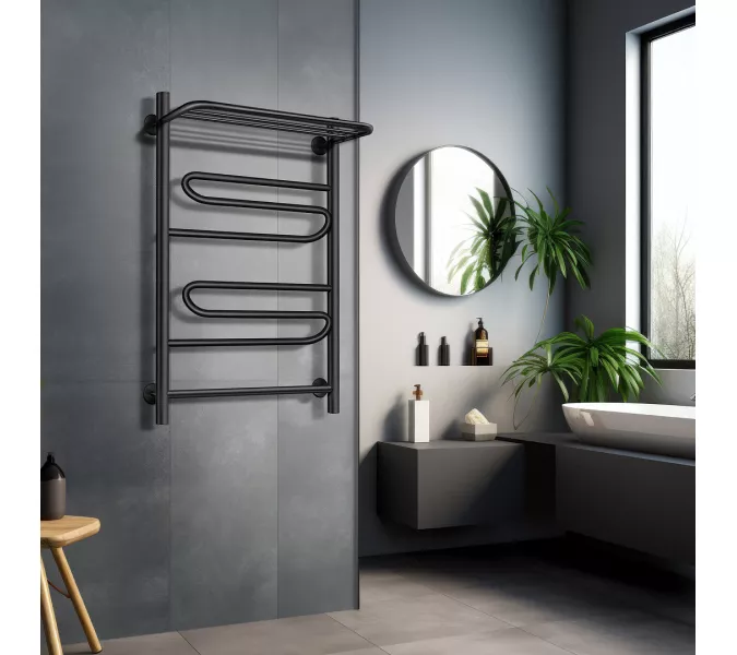 Полотенцесушитель Secado Валенсия 1 СП, с полочкой, водяной, хром, Выбрать размер: 40х60, изображение 4