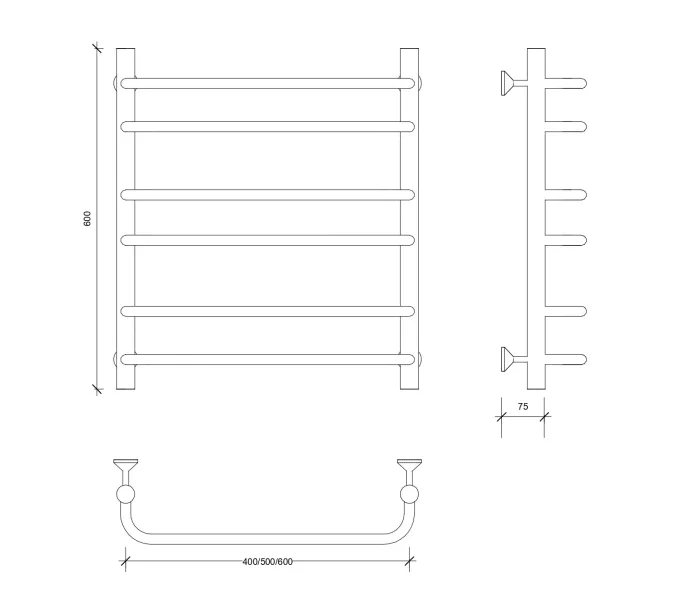 Полотенцесушитель Secado Мерида 2 водяной, хром, Выбрать размер: 40х60, изображение 2