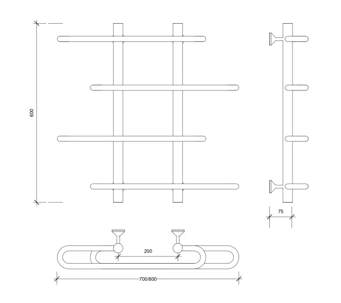 Полотенцесушитель Secado Венеция 4 водяной, хром, Выбрать размер: 70х60, изображение 2