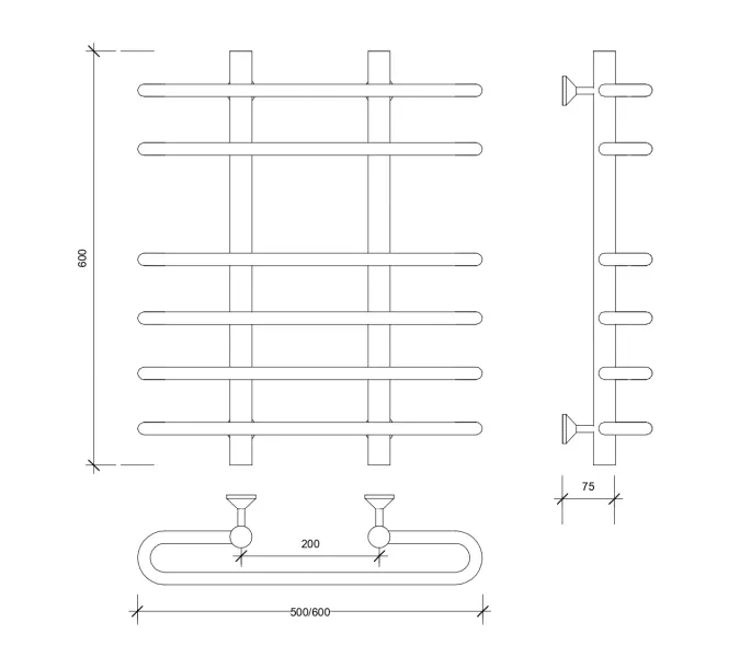 Полотенцесушитель Secado Венеция 5  водяной, хром, Выбрать размер: 50х60, изображение 2