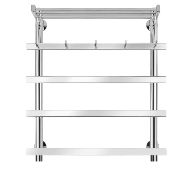 Полотенцесушитель Secado Понтида 1 КСП с крючками и полочкой , водяной, хром, Выбрать размер: 50х60