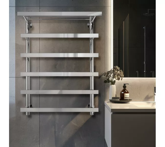 Полотенцесушитель Secado Понтида 7 СП с полочкой , водяной, хром, Выбрать размер: 50х60, изображение 3