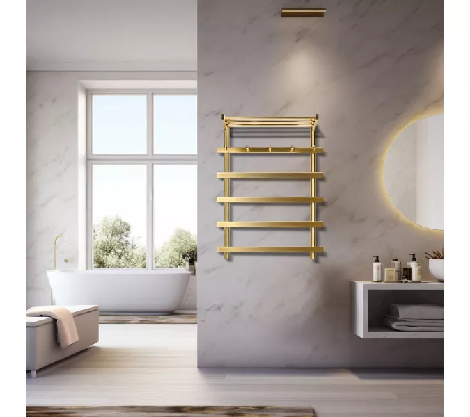 Полотенцесушитель Secado Понтида 1 КСП с крючками и полочкой , водяной, хром, Выбрать размер: 50х60, изображение 6