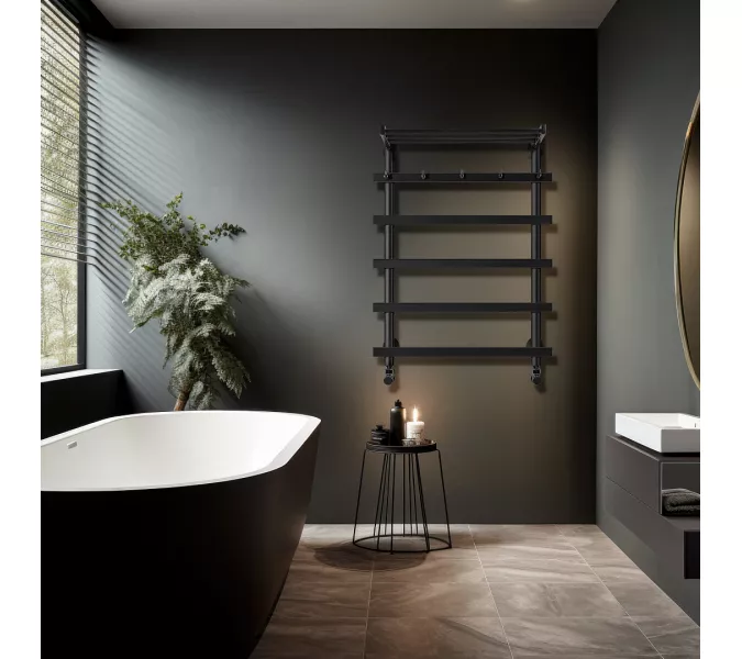 Полотенцесушитель Secado Понтида 1 КСП с крючками и полочкой , водяной, хром, Выбрать размер: 50х60, изображение 5