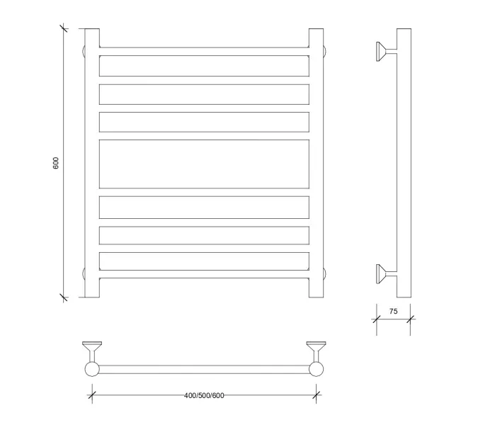 Полотенцесушитель Secado Триада 4, водяной, хром, Выбрать размер: 40х60, изображение 2