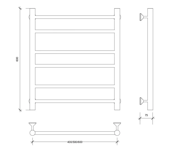 Полотенцесушитель Secado Триада 2 водяной, хром, Выбрать размер: 40х60, изображение 2