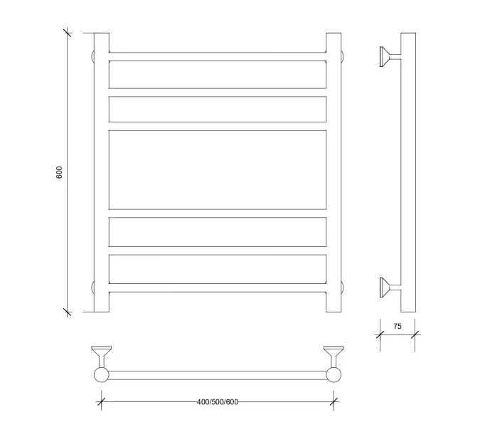 Полотенцесушитель Secado Триада 3 водяной, хром, Выбрать размер: 40х60, изображение 2