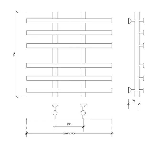 Полотенцесушитель Secado Понтида 4 водяной, хром, Выбрать размер: 50х60, изображение 2