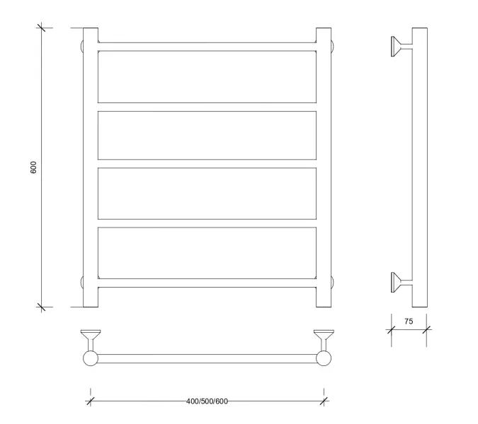 Полотенцесушитель Secado Триада 1 водяной, хром, Выбрать размер: 40х60, изображение 2