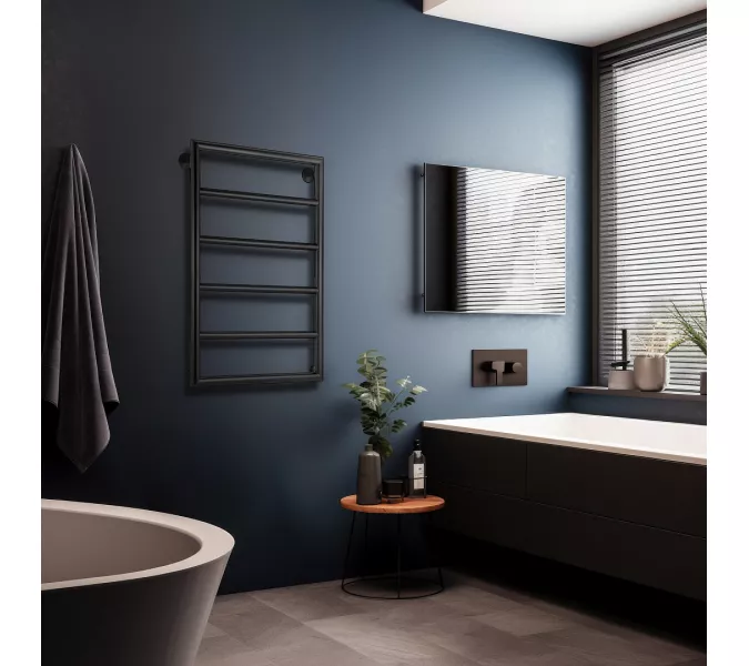 Полотенцесушитель Secado Парма 2 водяной, ЧЕРНЫЙ МАТОВЫЙ, Выбрать размер: 40х60, изображение 2