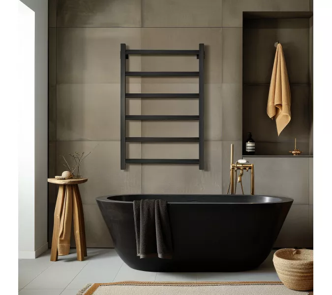 Полотенцесушитель Secado Корсико Grado водяной, ЧЕРНЫЙ МАТОВЫЙ, Выбрать размер: 40х60, изображение 2