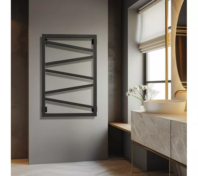 Полотенцесушитель Secado Мирано водяной, ЧЕРНЫЙ МАТОВЫЙ, Выбрать размер: 40х60, изображение 2