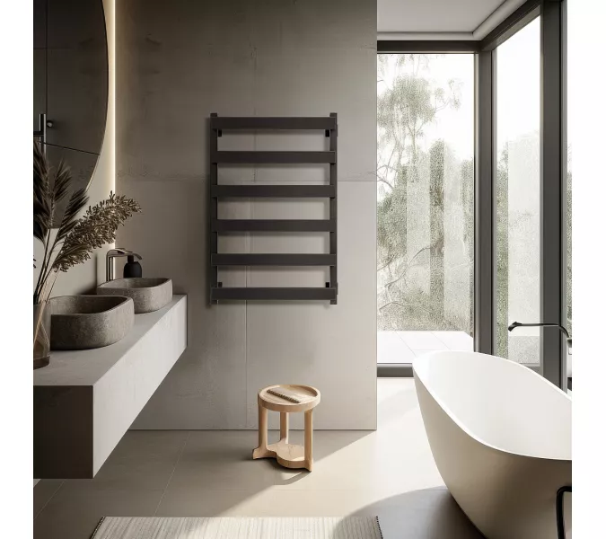 Полотенцесушитель Secado Кродо  водяной, ЧЕРНЫЙ МАТОВЫЙ, Выбрать размер: 40х60, изображение 2