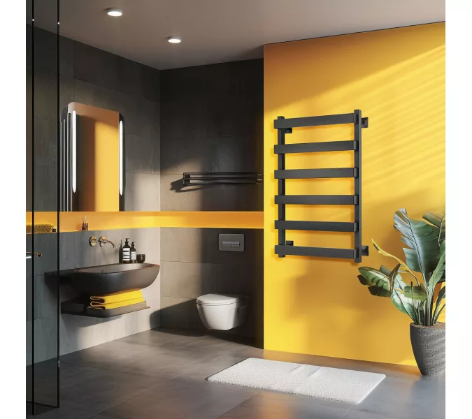 Полотенцесушитель Secado Кродо  водяной, ЧЕРНЫЙ МАТОВЫЙ, Выбрать размер: 40х60, изображение 3