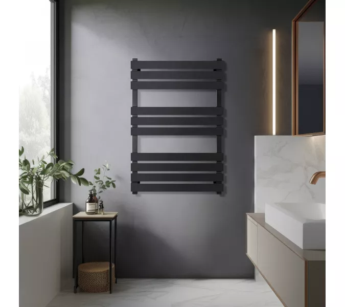 Полотенцесушитель Secado Мормано  водяной, ЧЕРНЫЙ МАТОВЫЙ, Выбрать размер: 40х80, изображение 3