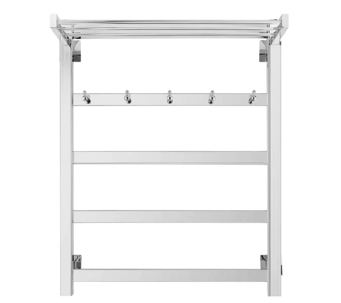 Полотенцесушитель Secado Корсико 1 КСП, с крючками и полочкой, водяной, хром, Выбрать цвет: Хром, Выбрать размер: 40х60