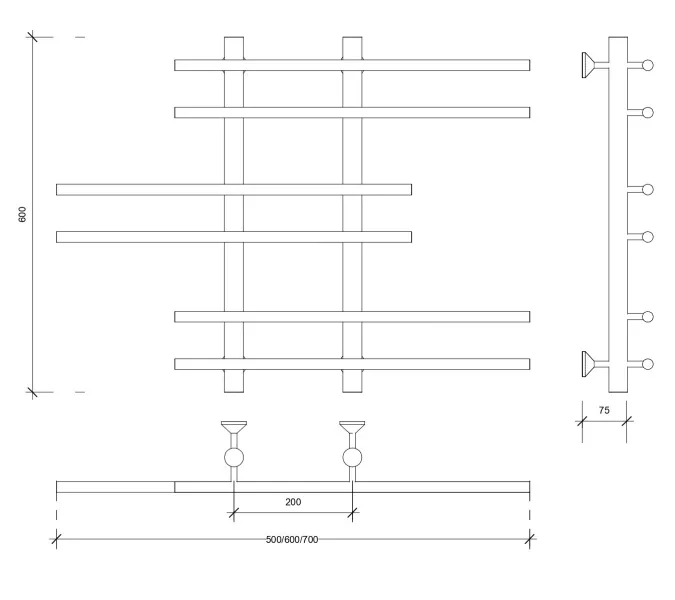 Полотенцесушитель Secado Турин 5 , водяной, хром, Выбрать размер: 50х60, изображение 7