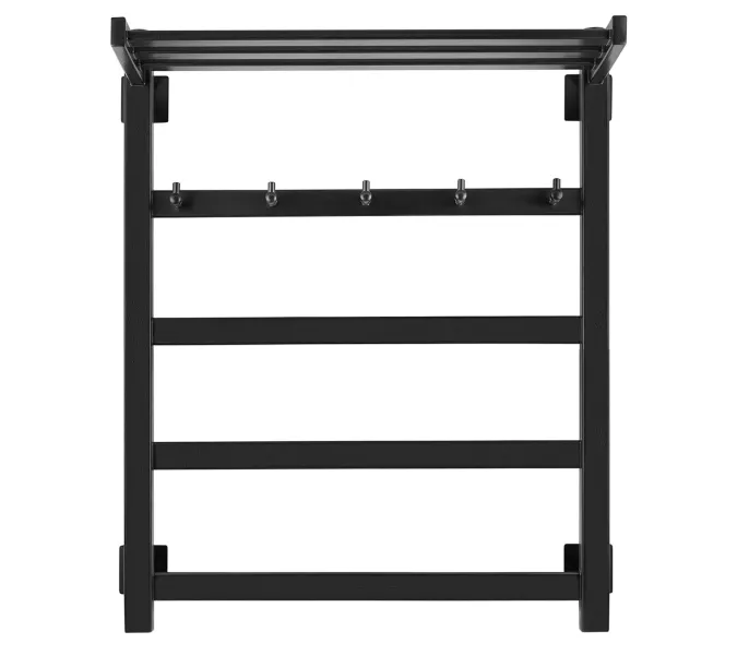 Полотенцесушитель Secado Корсико 1 КСП, с крючками и полочкой, водяной, ЧЕРНЫЙ МАТОВЫЙ, Выбрать цвет: Черный, Выбрать размер: 40х60