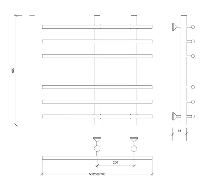 Полотенцесушитель Secado Турин 3  водяной, хром, Выбрать размер: 50х60, изображение 5