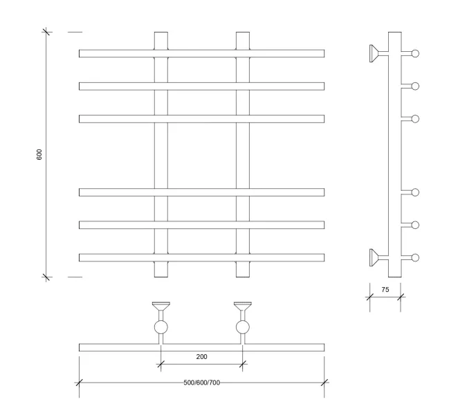 Полотенцесушитель Secado Турин 4  водяной, хром, Выбрать размер: 50х60, изображение 4