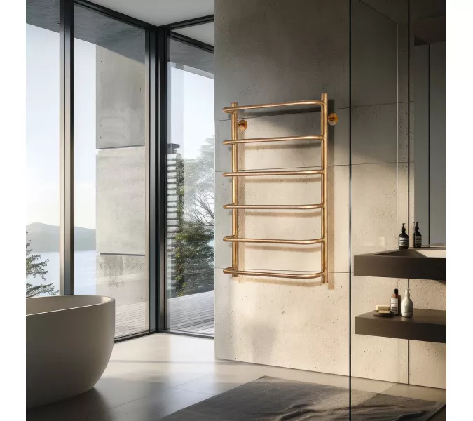 Полотенцесушитель латунный Secado Мерида 1 водяной, бронза, Выбрать размер: 40х60, изображение 2