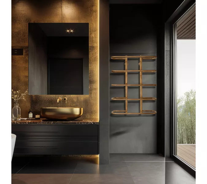 Полотенцесушитель латунный Secado Венеция  водяной, бронза, Выбрать размер: 40х60, изображение 2