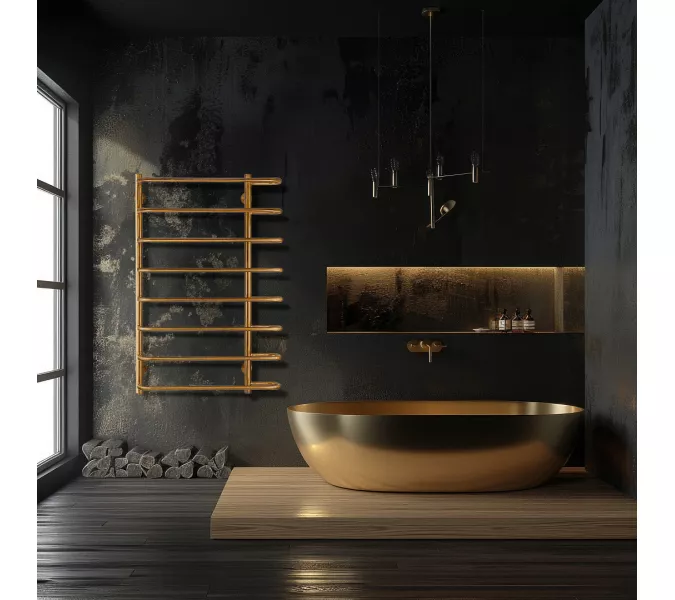 Полотенцесушитель латунный Secado Венеция 2 водяной, бронза, Выбрать размер: 40х60, изображение 2