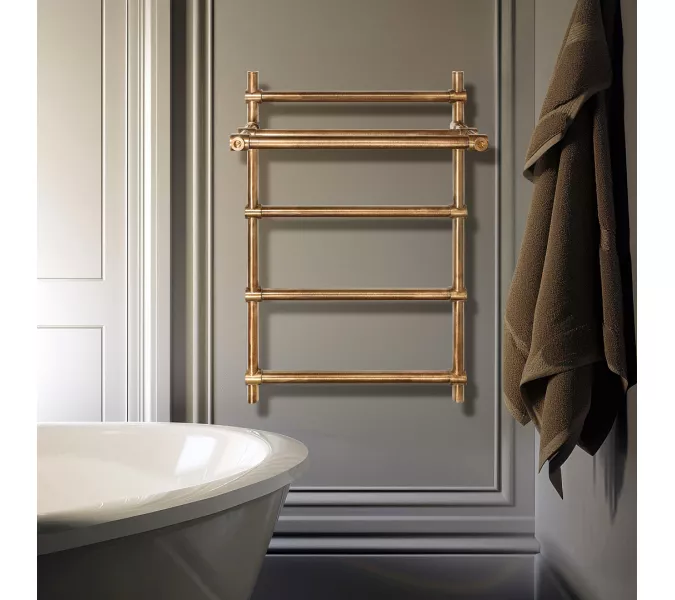 Полотенцесушитель латунный Secado Флоренция 3 с полочкой, водяной, бронза, Выбрать размер: 40х60, изображение 3