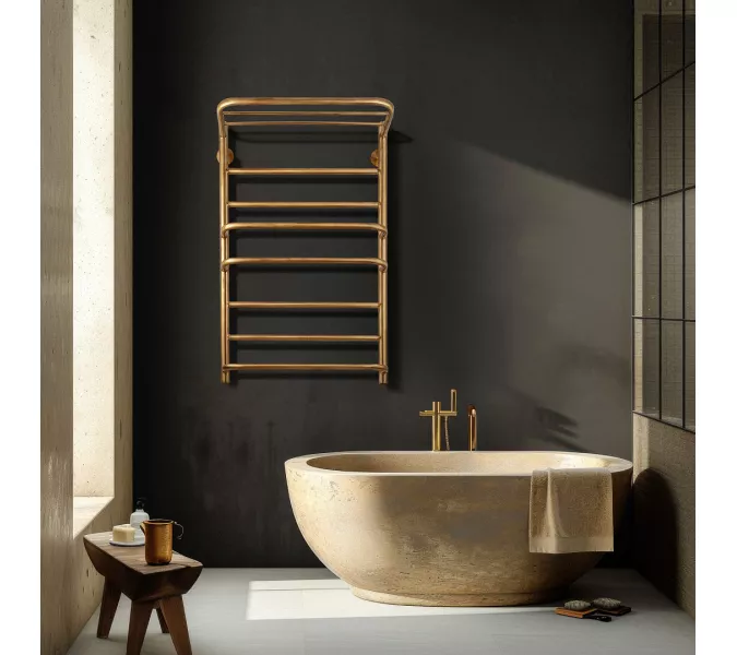 Полотенцесушитель латунный Secado Верона 2 , с полочкой , водяной, бронза, Выбрать размер: 40х60, изображение 2